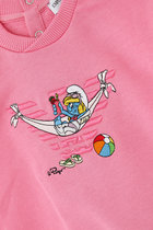 Kids Smurfs Embroidered Jersey Sweatshirt